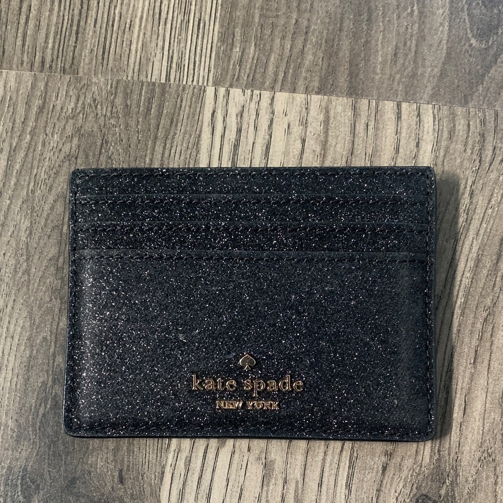 Kate Spade Black Sparkle Card Holder